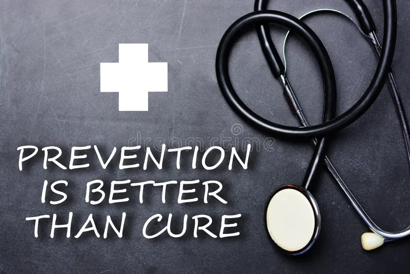 Prevention Is Better Than Cure. Start with Your Next Checkup at Med365 prevention better than cure text chalkboard near medical object symbols 118695099