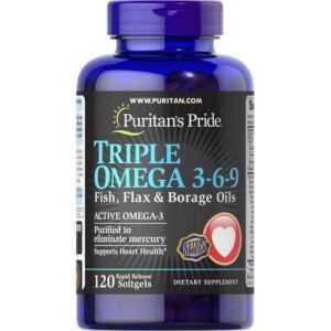 puritan's pride triple omega 3 6 9 *120 softgels